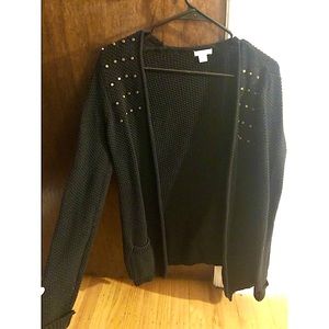 Gold Studded Black Cardigan